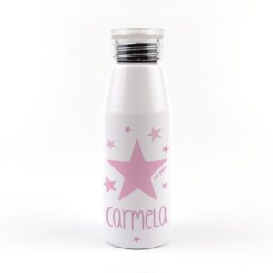 Botella Aluminio Estrella Rosa 500ml Personalizada