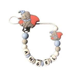 Chupetero Dumbo celeste personalizado