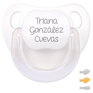 Chupete personalizado Transparente Blanco baby