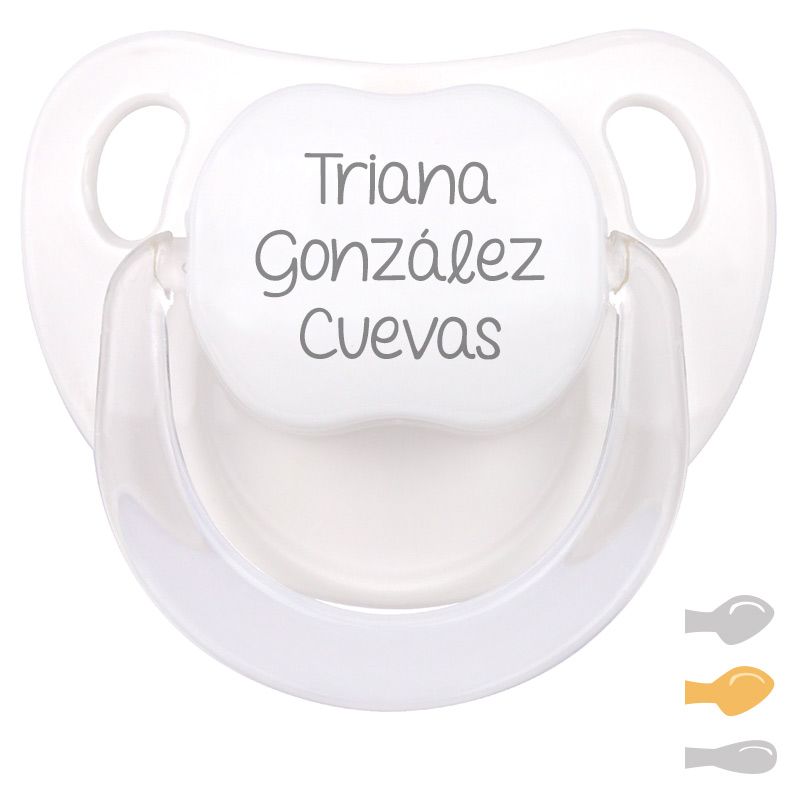 Chupete personalizado Transparente Blanco baby