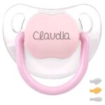 Chupete personalizado Transparente Rosa-Pastel baby