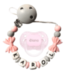 Chupetero De Silicona lazos con chupete personalizado