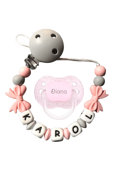 Chupetero De Silicona lazos con chupete personalizado
