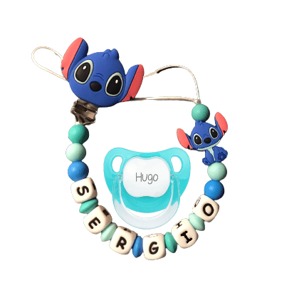 Chupetero De Silicona Stitch con chupete personalizado